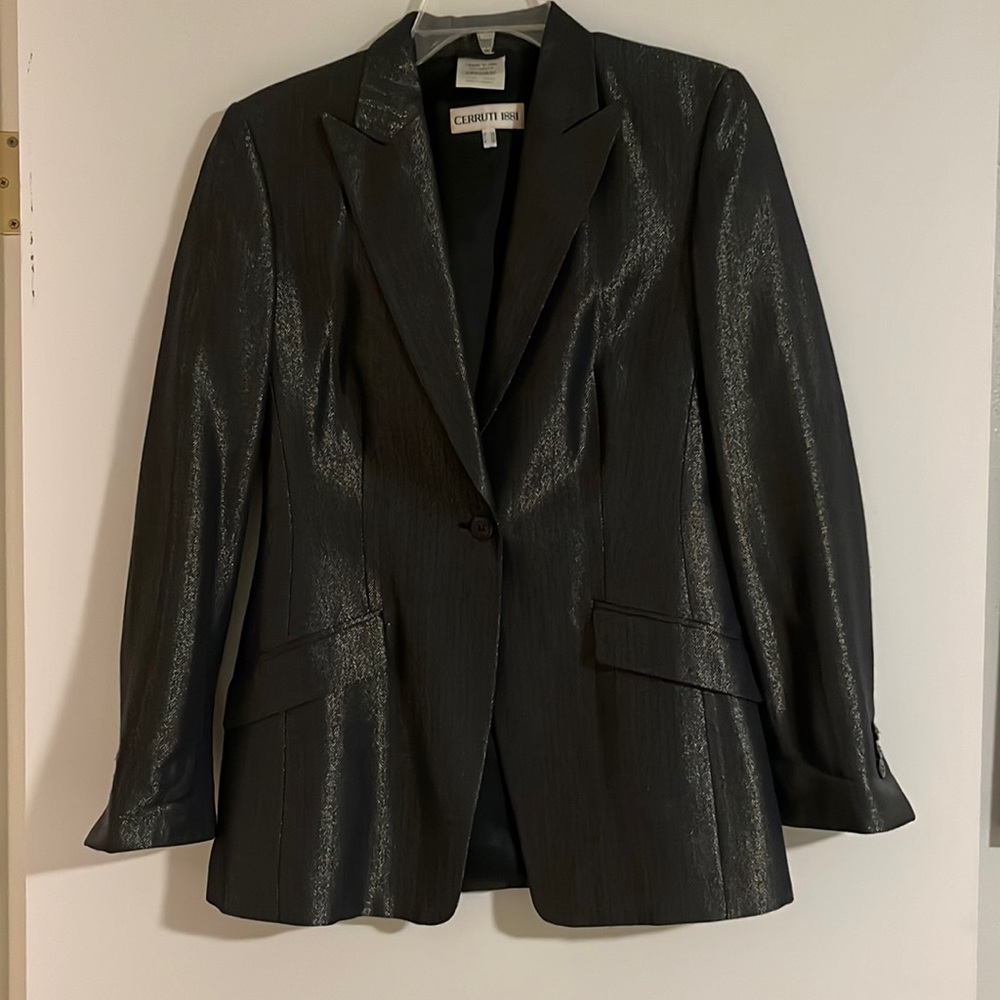 Vintage designer metallic women’s blazer CERRUTI 1881